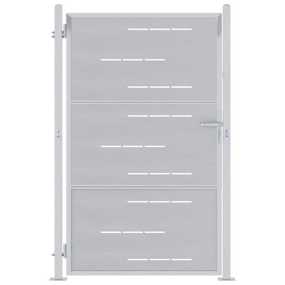Gartentor Mit Schloss Silber 85 X 144 Cm Edelstahl
