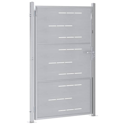 Gartentor Mit Schloss Silber 85 X 144 Cm Edelstahl