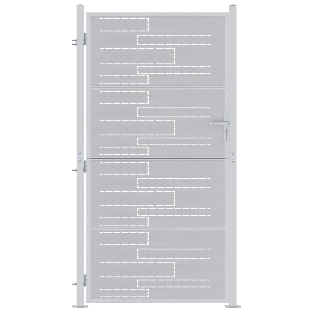 Gartentor 85 X 174 Cm Edelstahl Silber Abschließbar