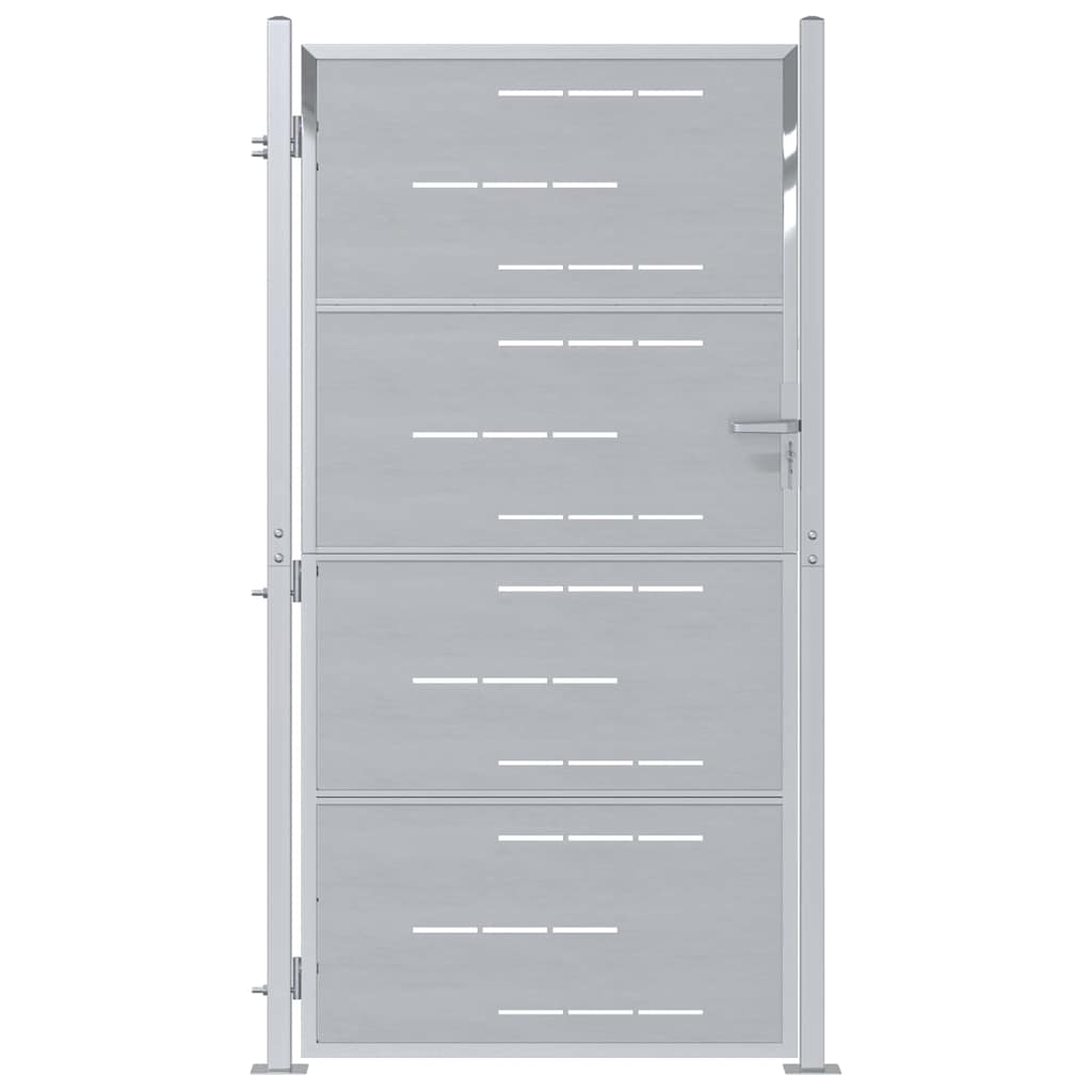Gartentor 85 X 174 Cm Edelstahl Silber Abschließbar