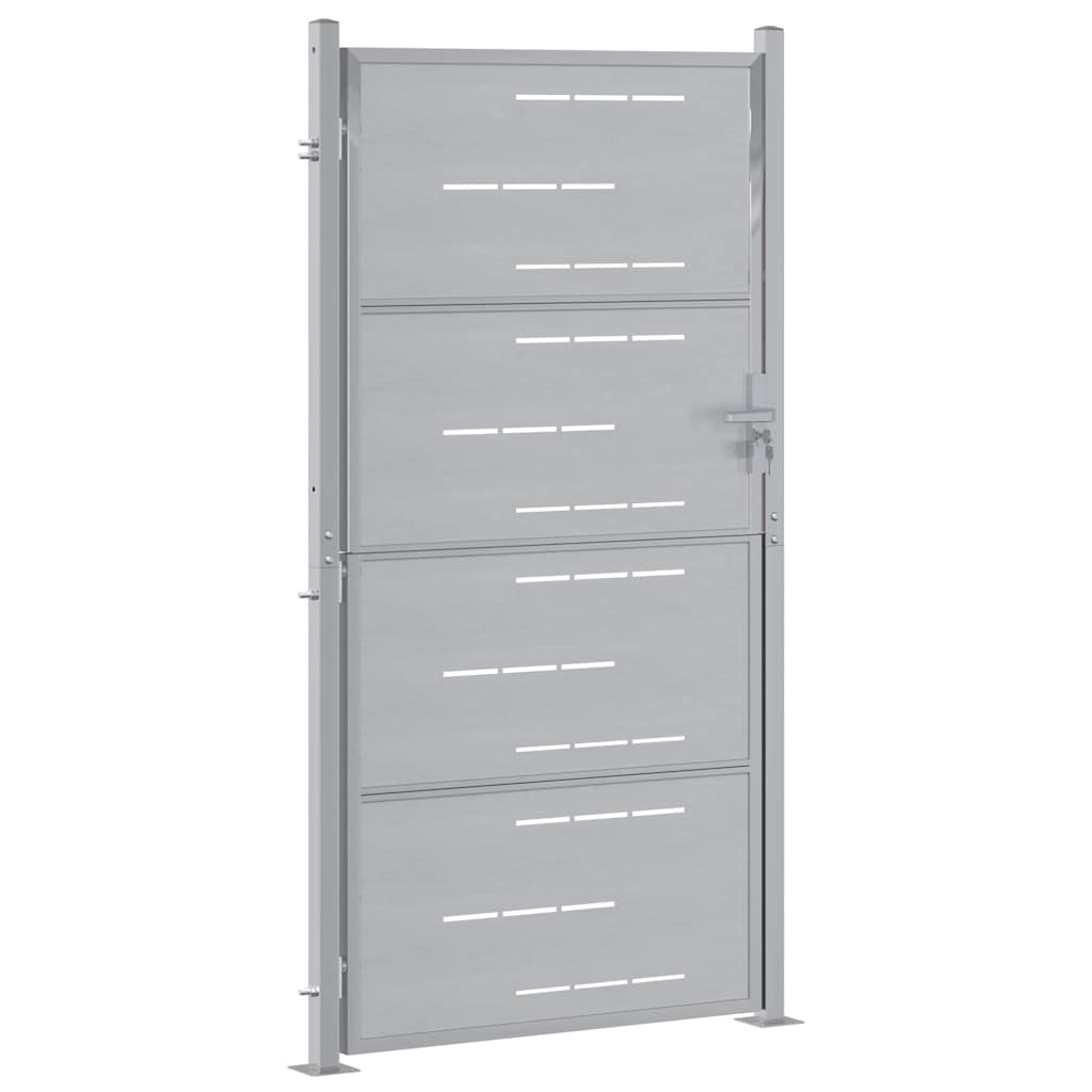 Gartentor 85 X 174 Cm Edelstahl Silber Abschließbar