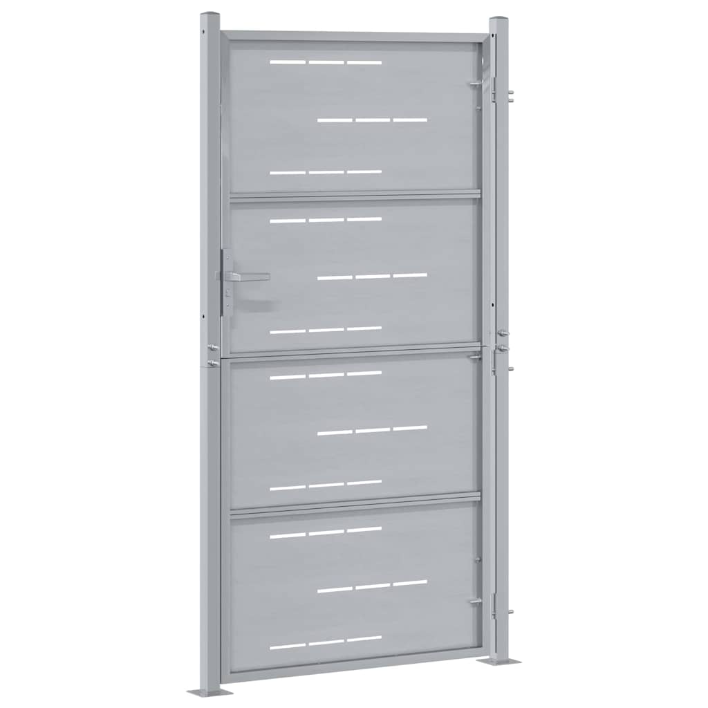 Gartentor 85 X 174 Cm Edelstahl Silber Abschließbar
