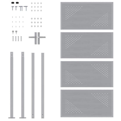Gartentor 85 X 174 Cm Edelstahl Silber Abschließbar