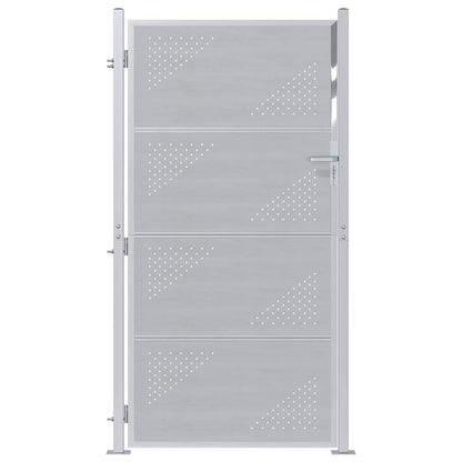 Gartentor 85 X 174 Cm Edelstahl Silber Abschließbar