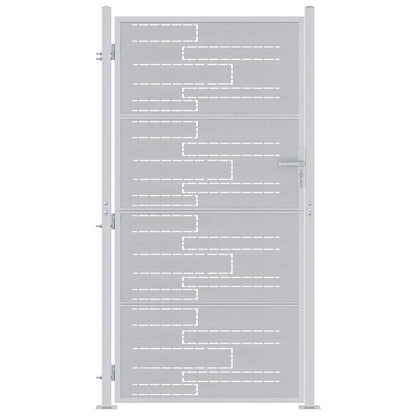 Gartentor 85 X 196 Cm Edelstahl Silber Abschließbar