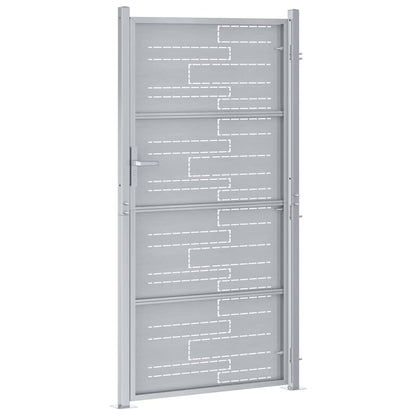 Gartentor 85 X 196 Cm Edelstahl Silber Abschließbar