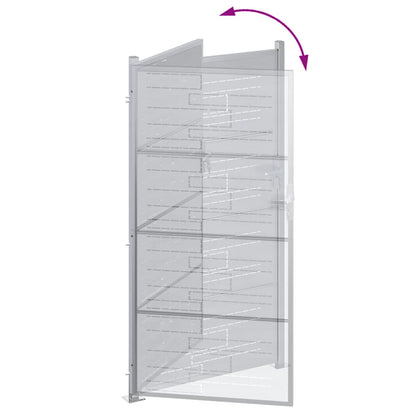 Gartentor 85 X 196 Cm Edelstahl Silber Abschließbar