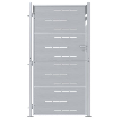 Gartentor Mit Schloss Silber 85 X 196 Cm Edelstahl