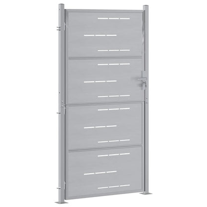 Gartentor Mit Schloss Silber 85 X 196 Cm Edelstahl