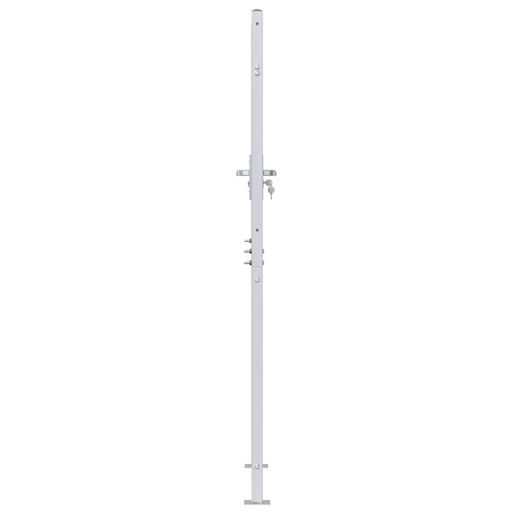 Gartentor Mit Schloss Silber 96 X 200 Cm Edelstahl