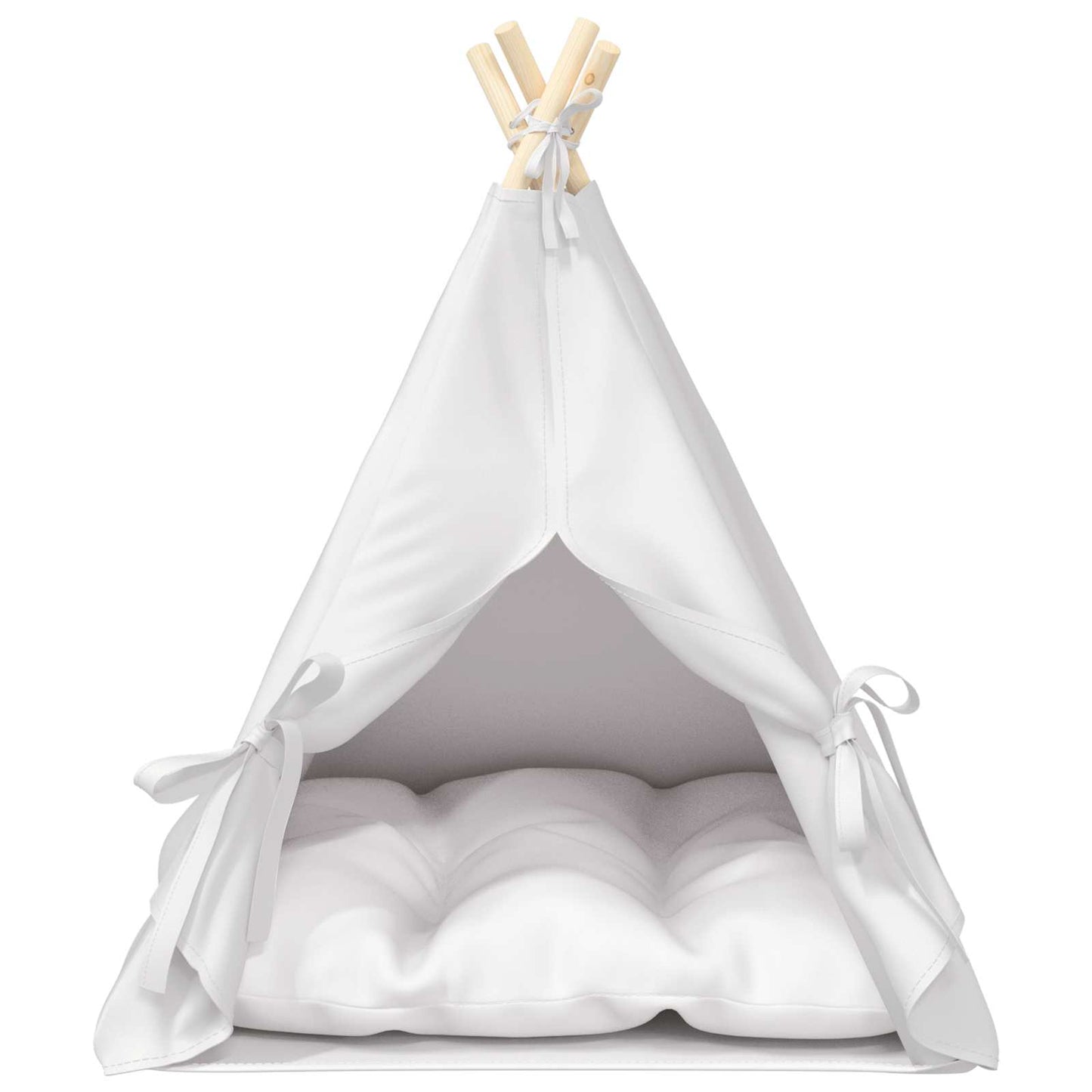 Haustier-Tipi Mit Kissen Weiß 60 X 60 X 70 Cm Polyester