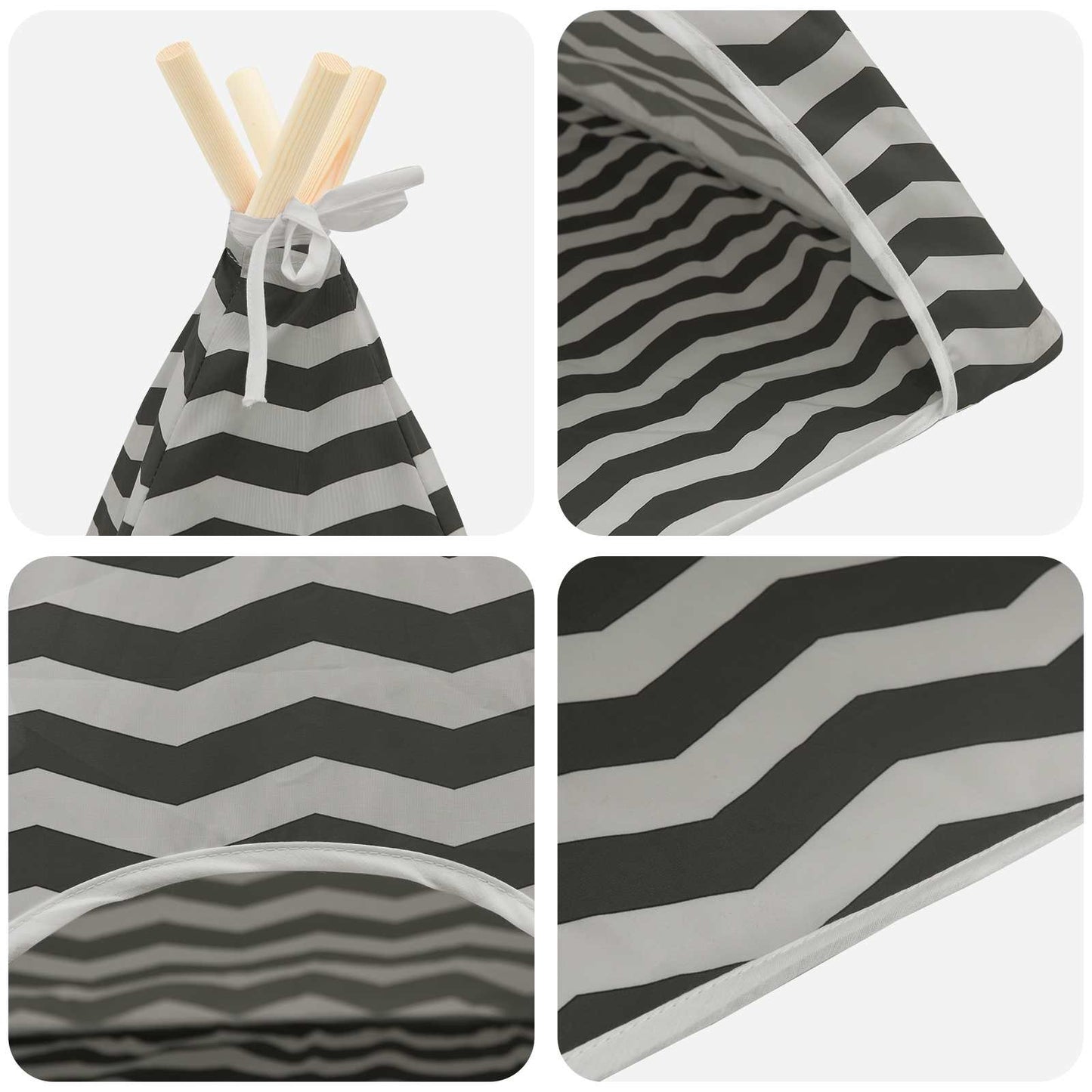 Haustier-Tipi Mit Kissen Weiß Und Grau 60 X 60 X 70 Cm