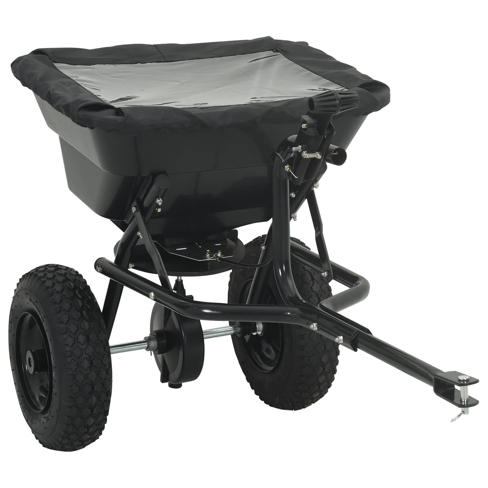 Streuer Schwarz 53 X 108 X 74 Cm Pvc Und Stahl