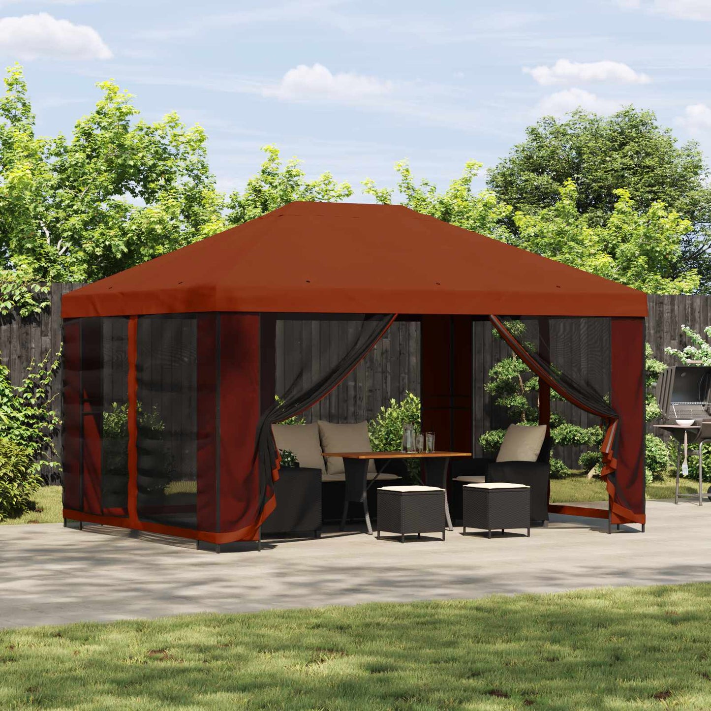 Garten Pavillon Mit Seitenwänden 4 X 3 M