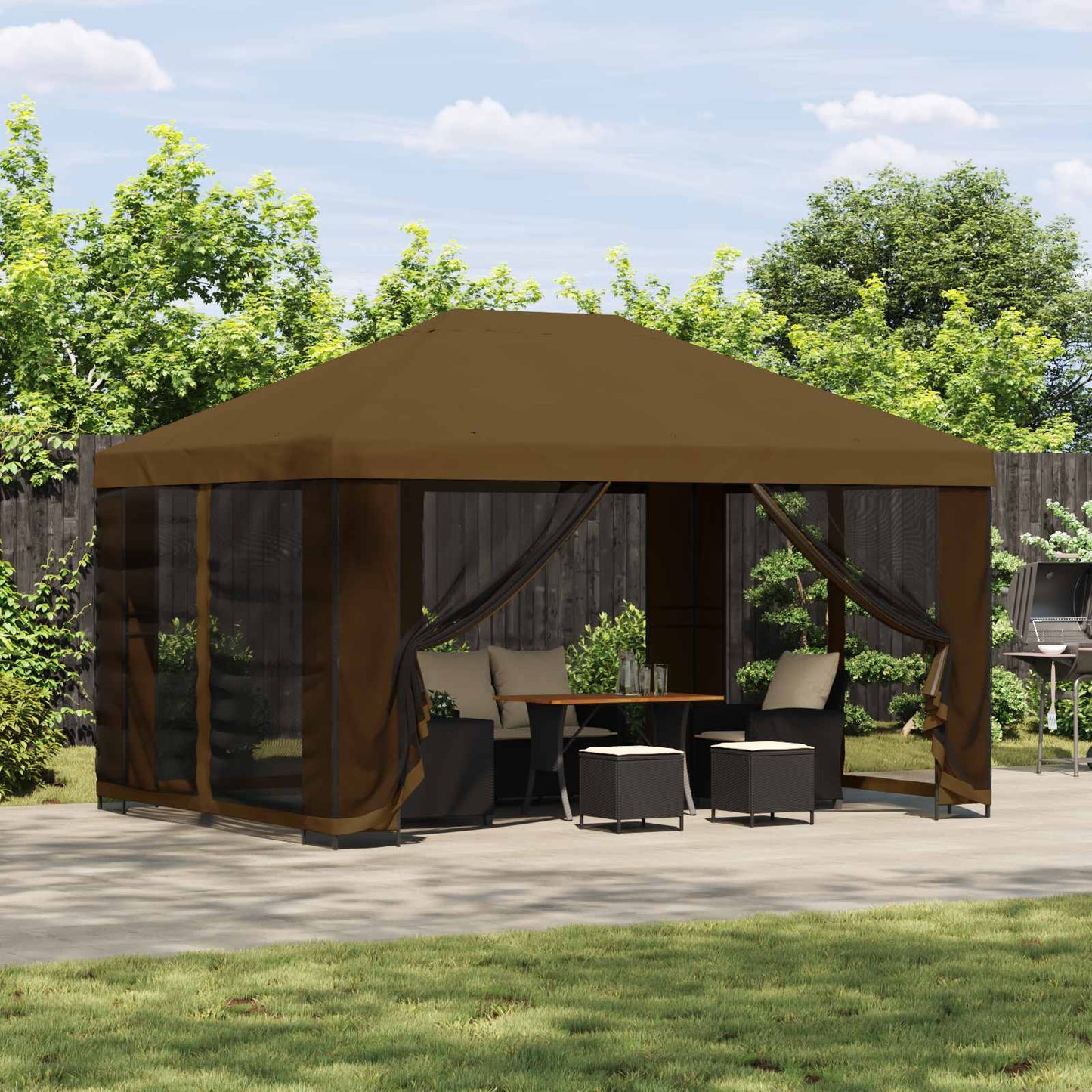 Garten Pavillon Mit Seitenwänden 4 X 3 M