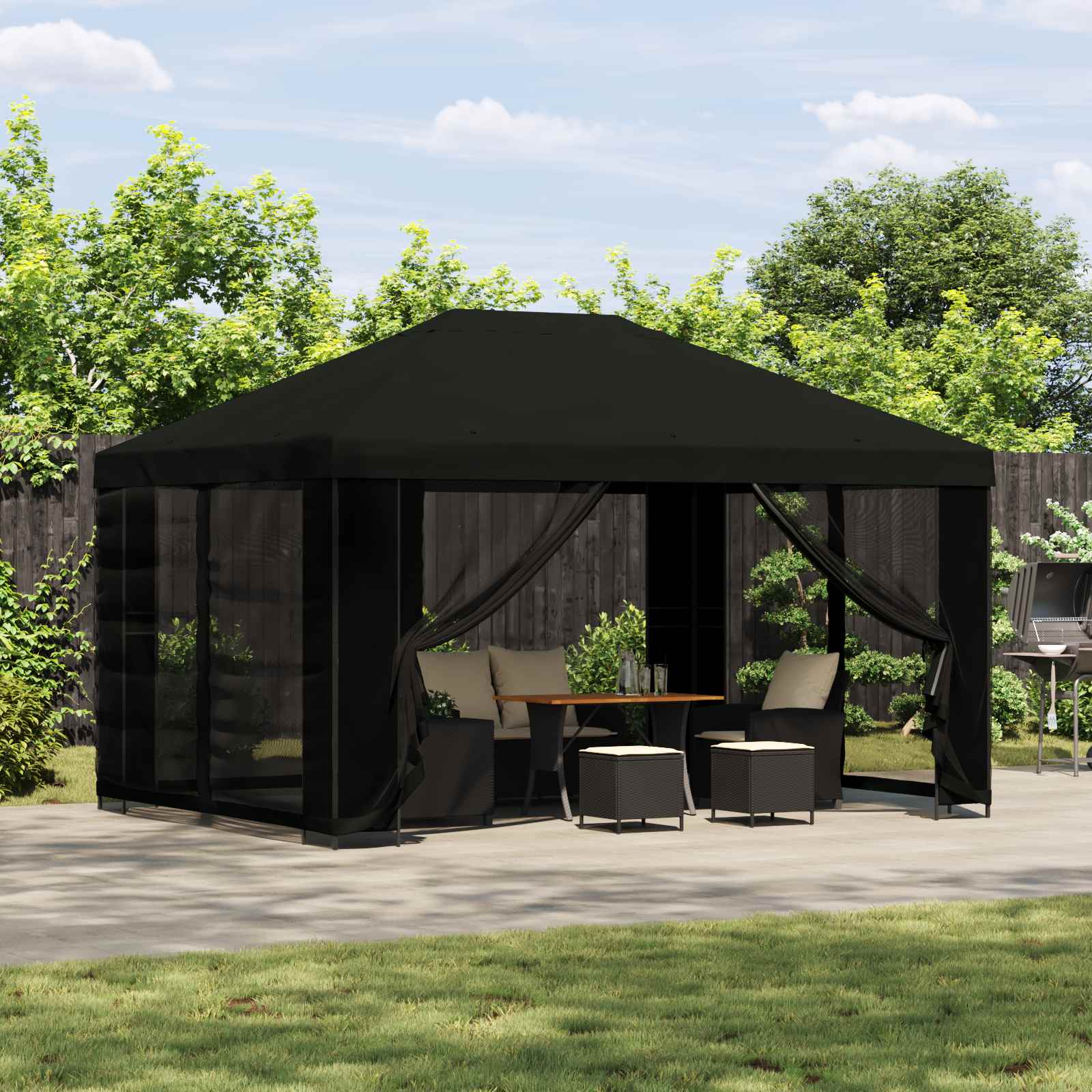 Garten Pavillon Mit Seitenwänden 4 X 3 M