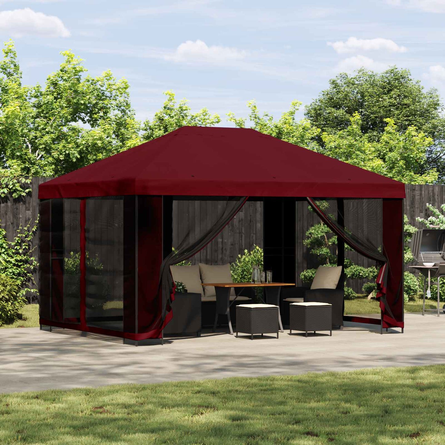 Garten Pavillon Mit Seitenwänden 4 X 3 M