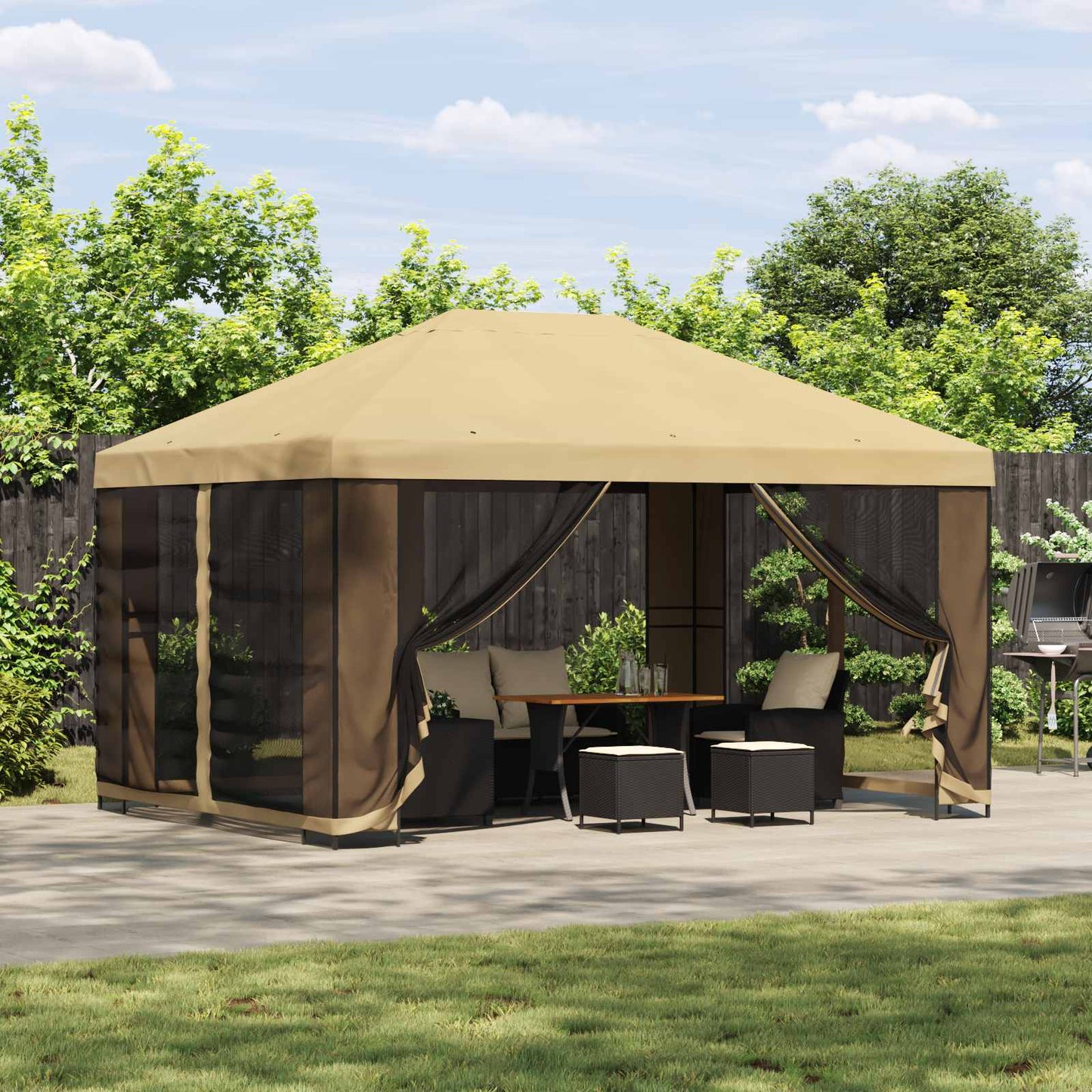 Garten Pavillon Mit Seitenwänden 4 X 3 M