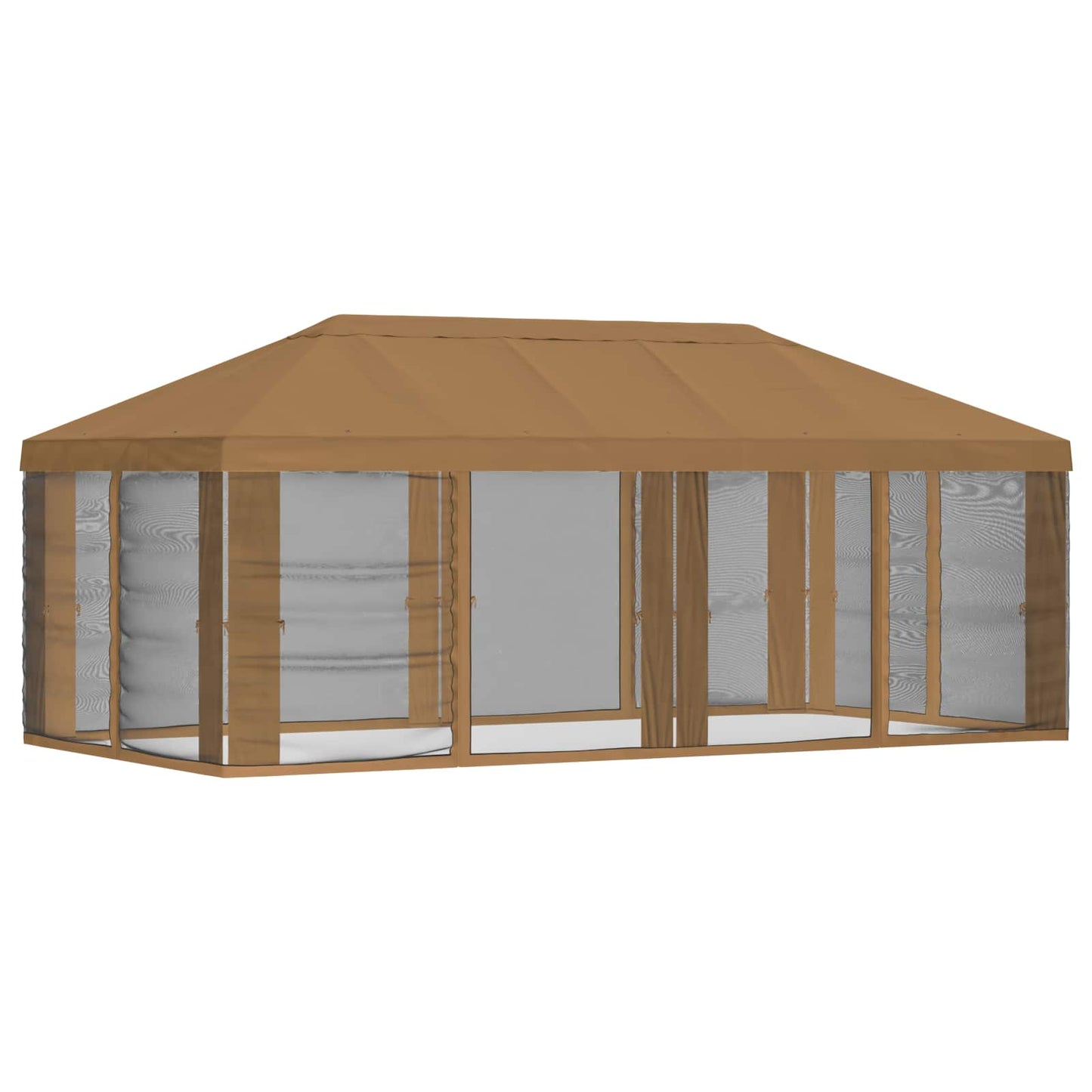 Pavillon Dach Mit Seitenwänden Beige 600,5 X 300,5 Cm Polyester