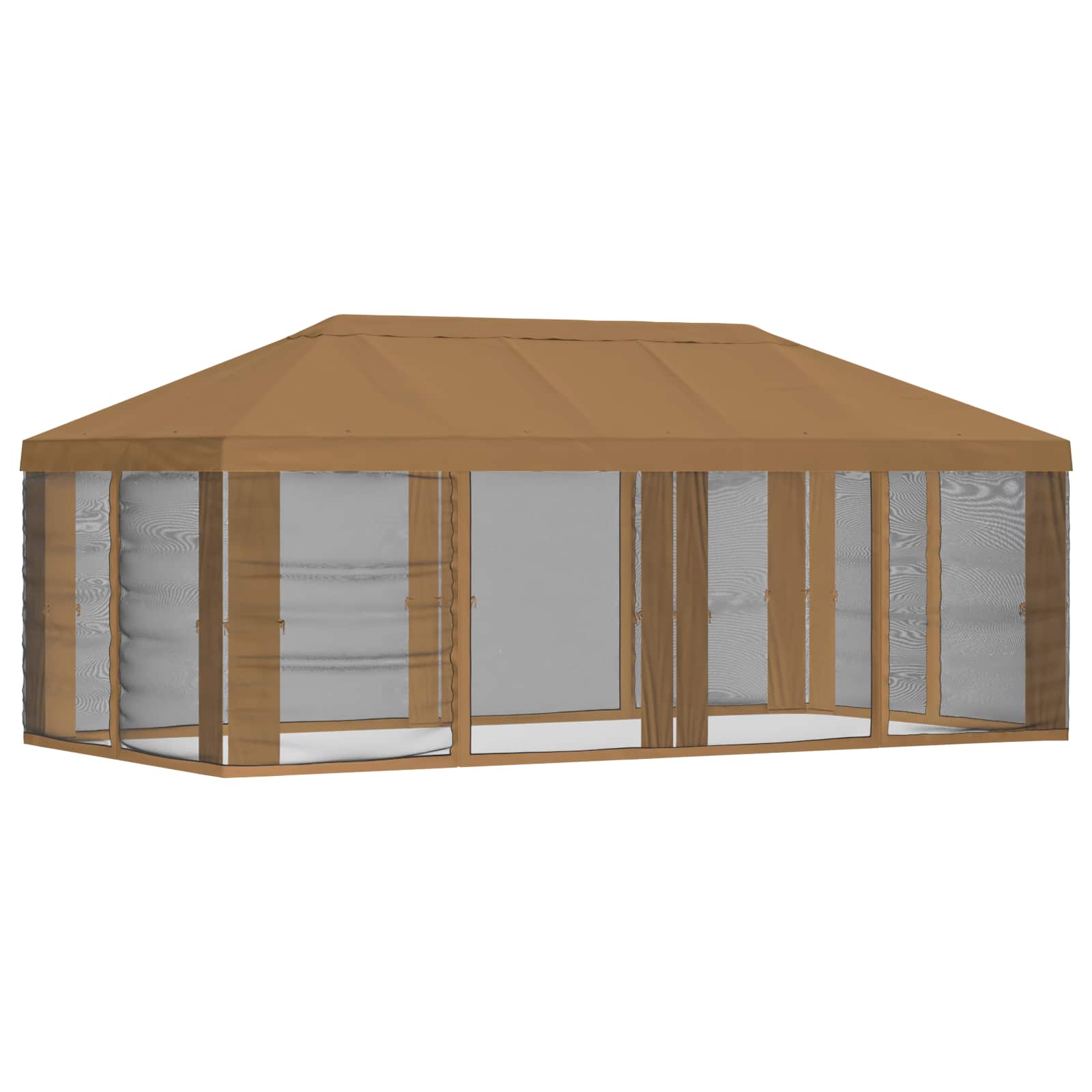 Pavillon Dach Mit Seitenwänden Beige 600,5 X 300,5 Cm Polyester