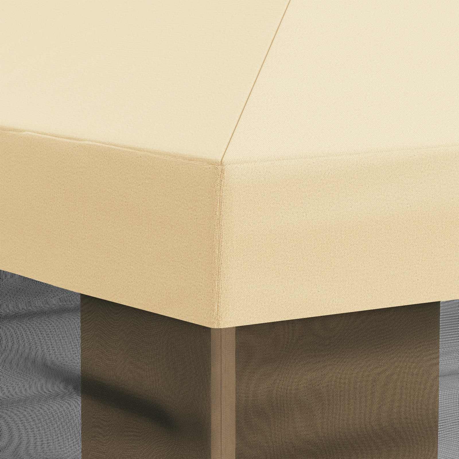 Pavillon Dach Mit Seitenwänden Creme 600,5 X 300,5 Cm Polyester