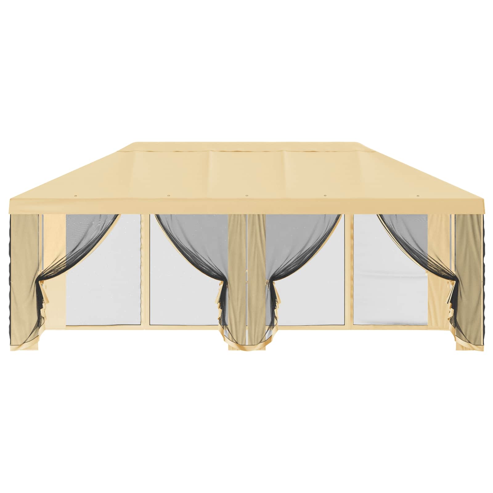 Pavillon Dach Mit Seitenwänden Creme 600,5 X 300,5 Cm Polyester