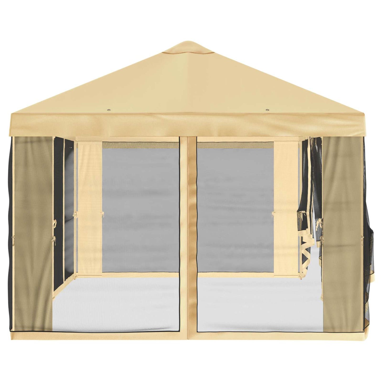 Pavillon Dach Mit Seitenwänden Creme 600,5 X 300,5 Cm Polyester