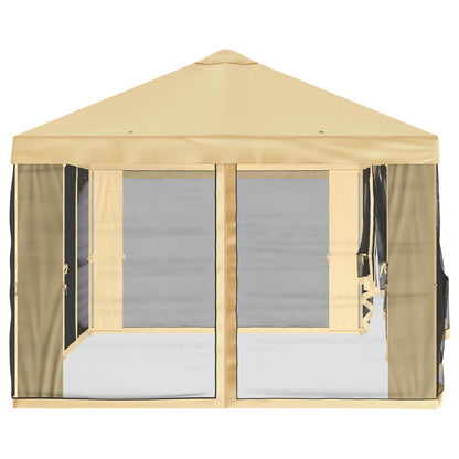 Pavillon Dach Mit Seitenwänden Creme 600,5 X 300,5 Cm Polyester