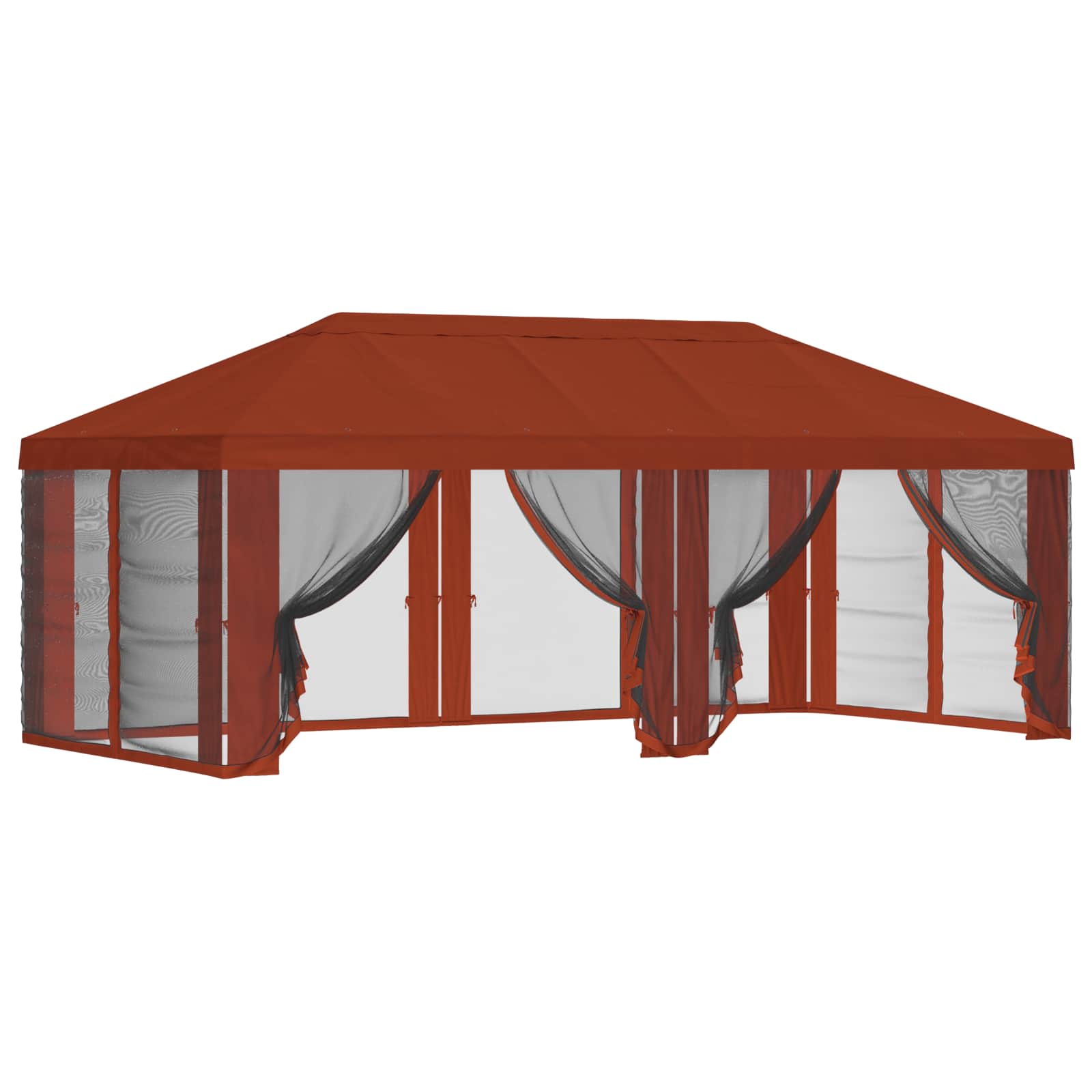 Pavillon Dach Mit Seitenwänden Terrakotta 600,5 X 300,5 Cm