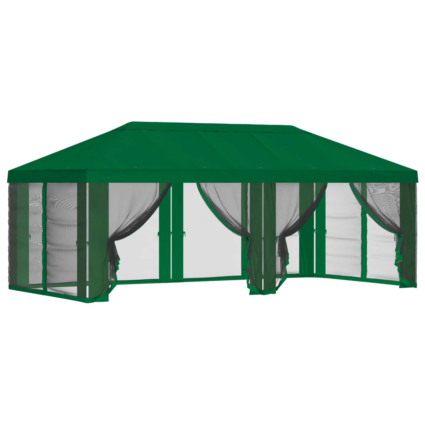 Pavillon Dach Mit Seitenwänden Grün 600,5 X 300,5 Cm Polyester