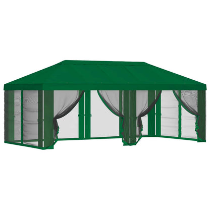 Pavillon Dach Mit Seitenwänden Grün 600,5 X 300,5 Cm Polyester