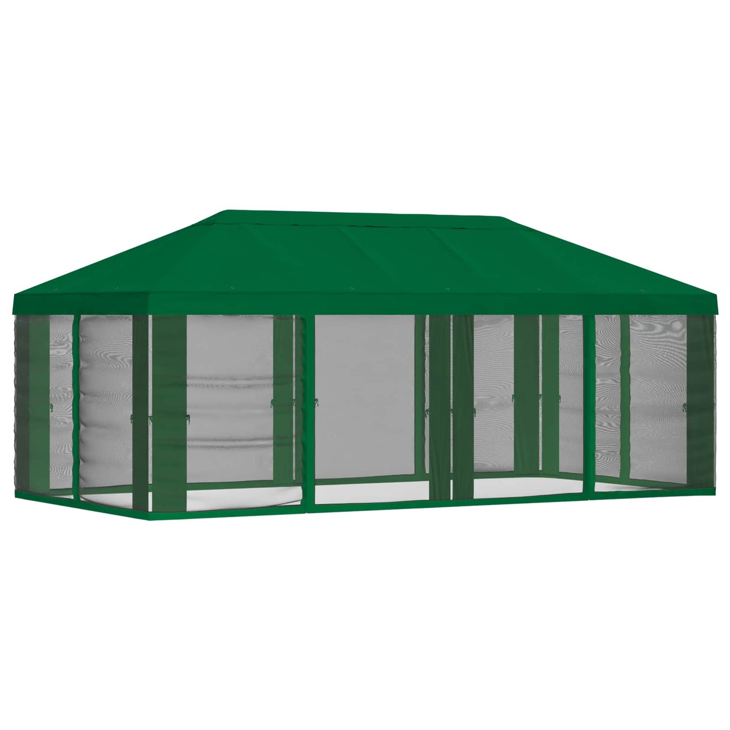 Pavillon Dach Mit Seitenwänden Grün 600,5 X 300,5 Cm Polyester
