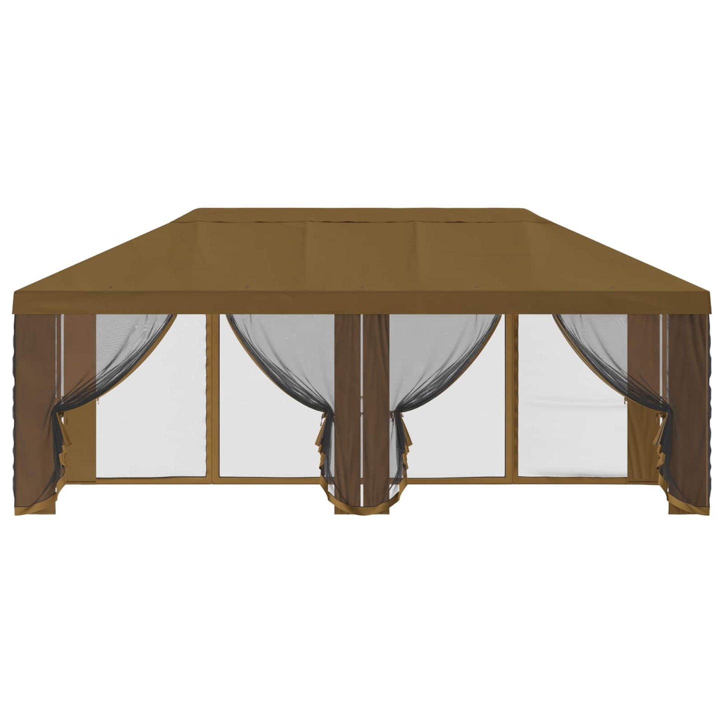 Pavillon Dach Mit Seitenwänden Taupe 600,5 X 300,5 Cm Polyester