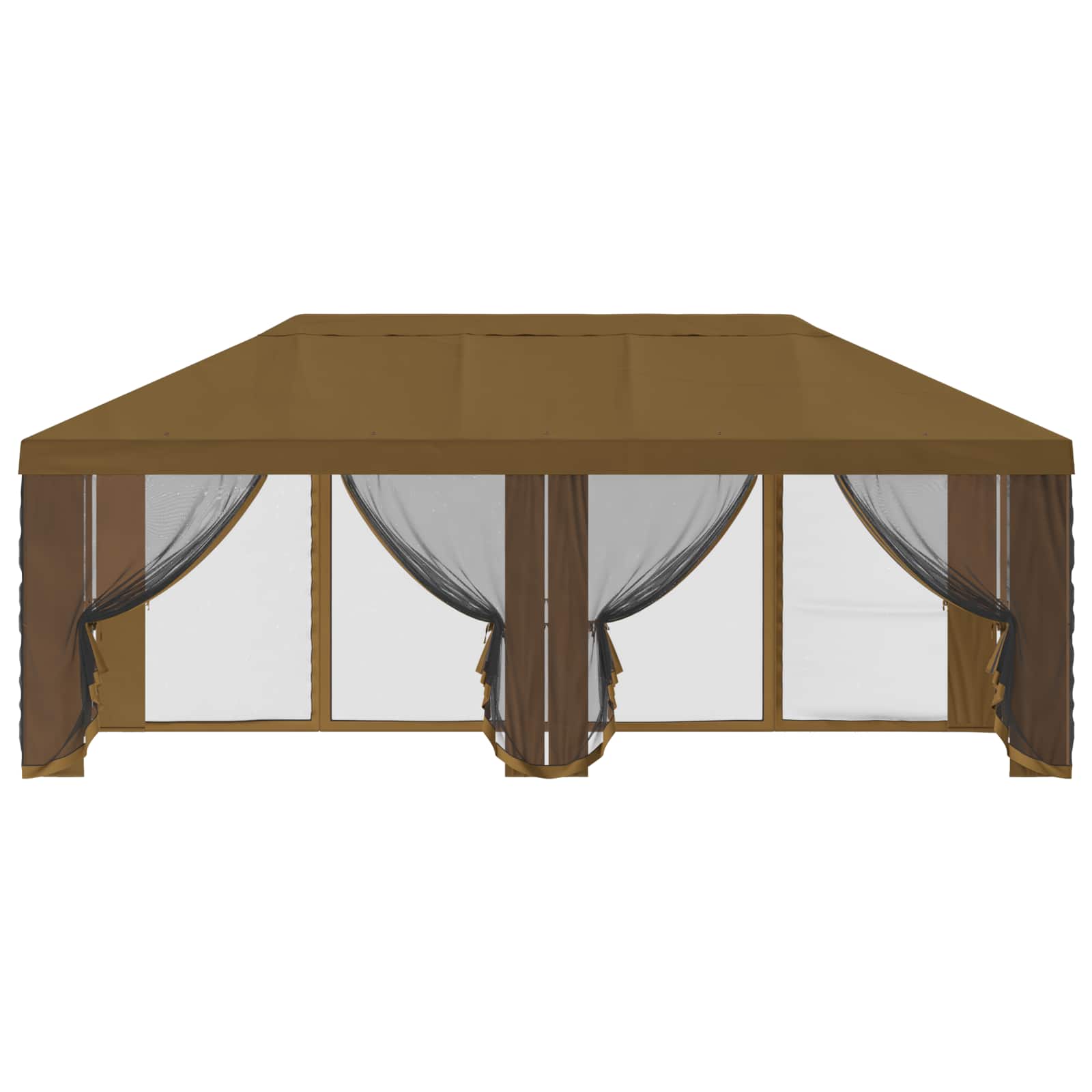 Pavillon Dach Mit Seitenwänden Taupe 600,5 X 300,5 Cm Polyester
