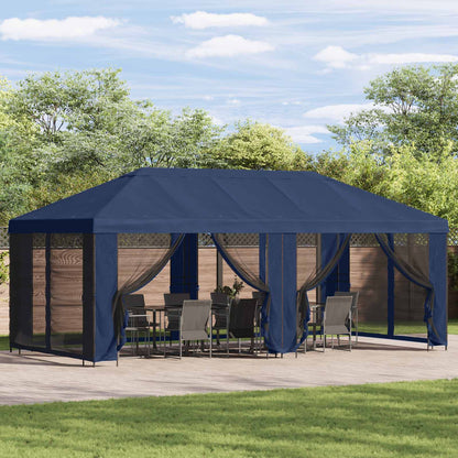 Pavillon Dach Mit Seitenwänden Blau 600,5 X 300,5 Cm Polyester