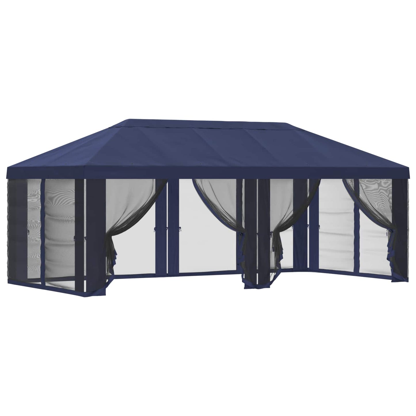 Pavillon Dach Mit Seitenwänden Blau 600,5 X 300,5 Cm Polyester