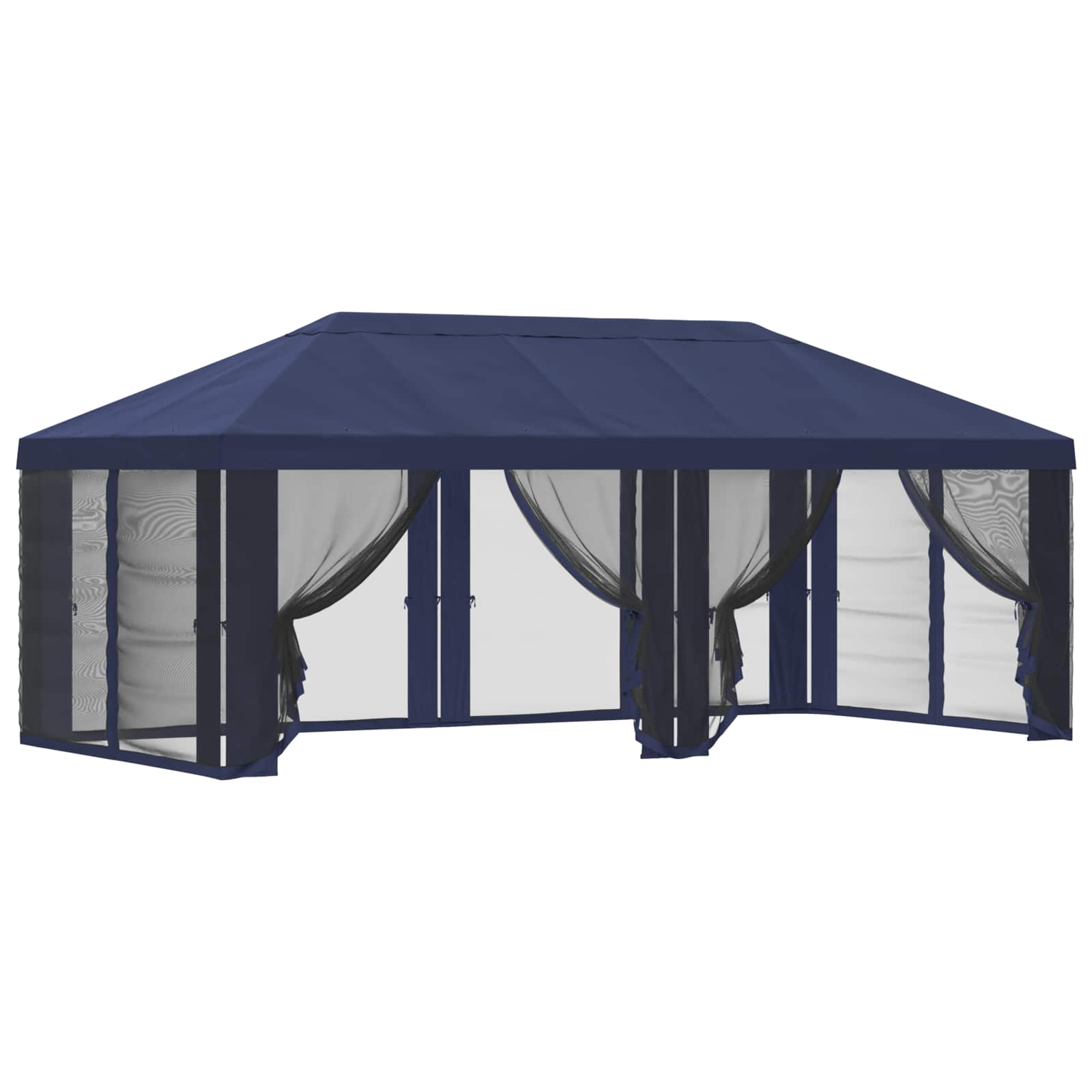 Pavillon Dach Mit Seitenwänden Blau 600,5 X 300,5 Cm Polyester