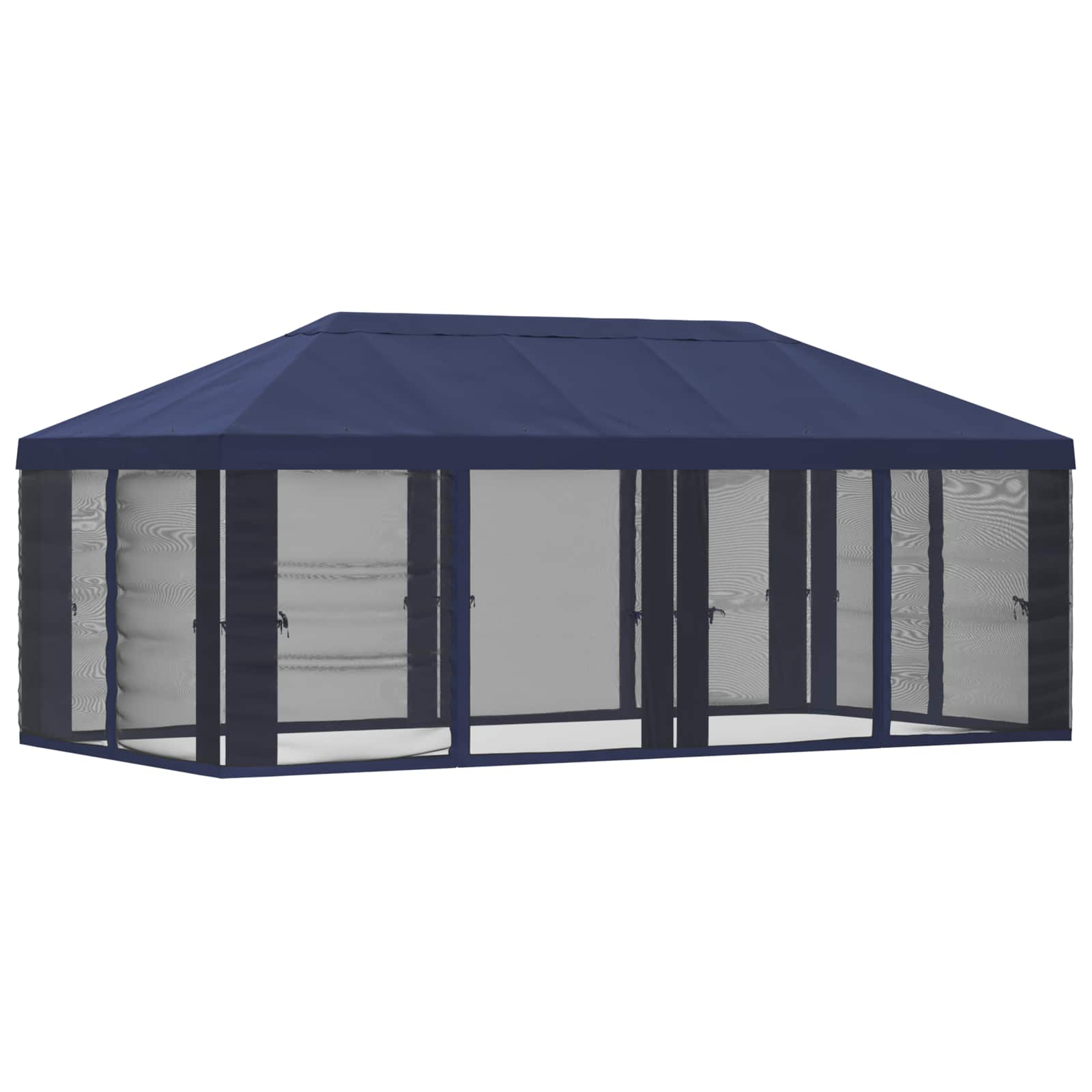 Pavillon Dach Mit Seitenwänden Blau 600,5 X 300,5 Cm Polyester