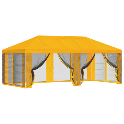 Pavillon Dach Mit Seitenwänden Gelb 600,5 X 300,5 Cm Polyester