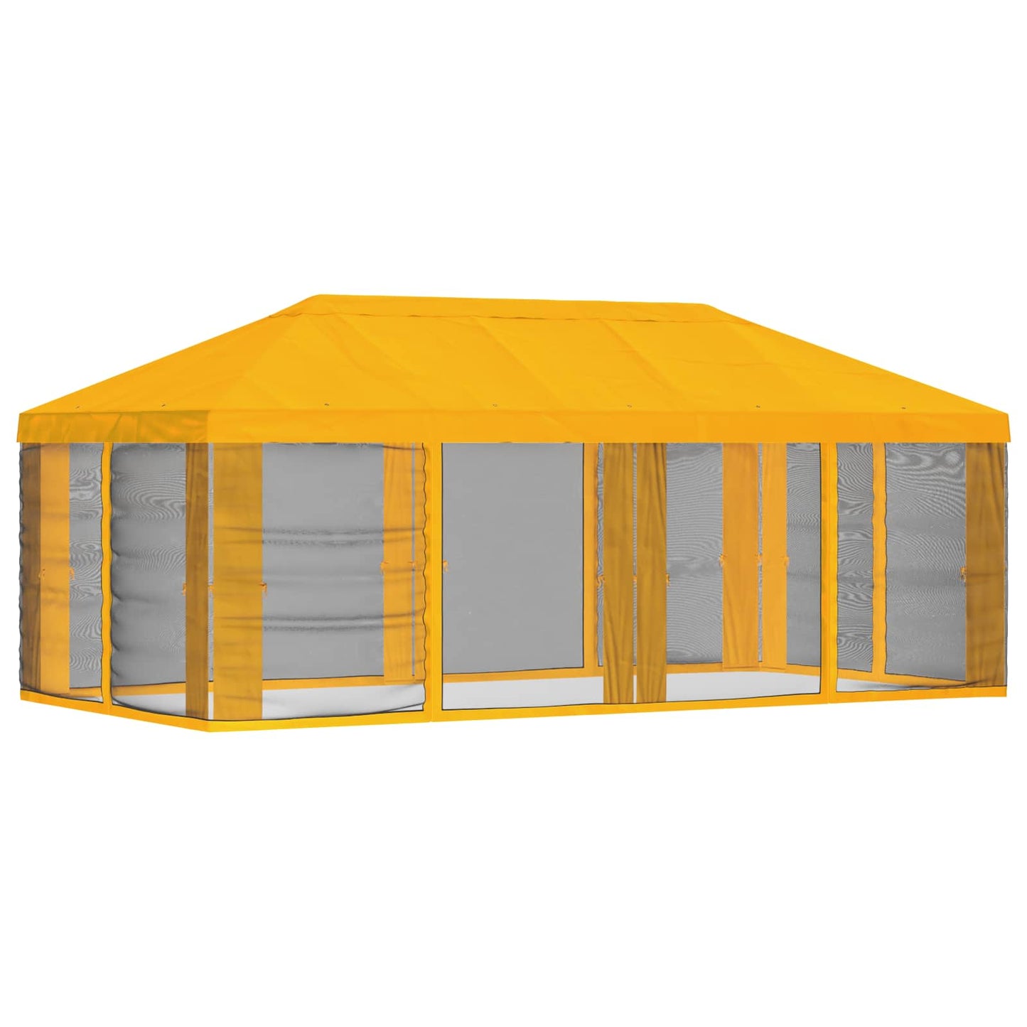 Pavillon Dach Mit Seitenwänden Gelb 600,5 X 300,5 Cm Polyester