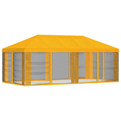 Pavillon Dach Mit Seitenwänden Gelb 600,5 X 300,5 Cm Polyester
