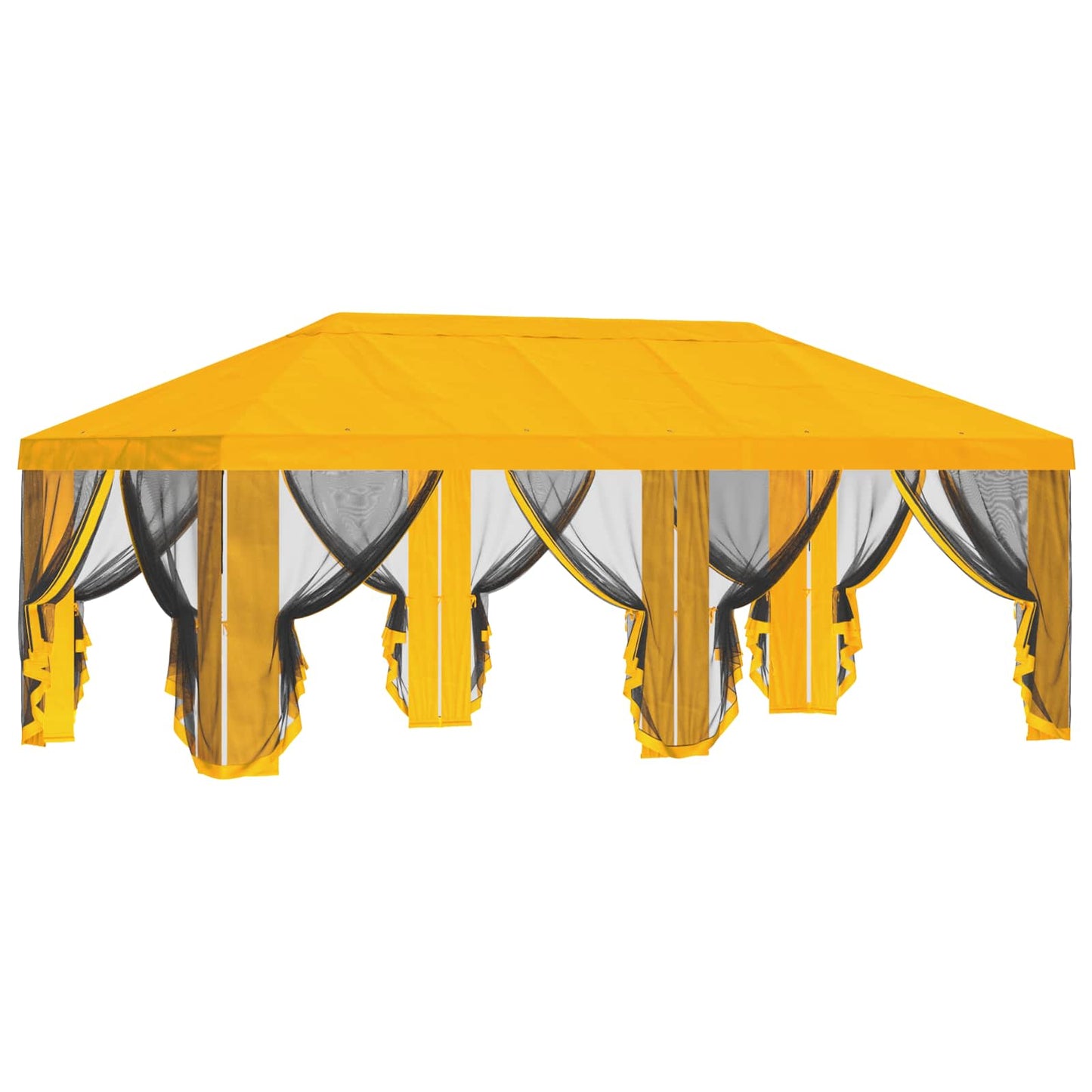 Pavillon Dach Mit Seitenwänden Gelb 600,5 X 300,5 Cm Polyester