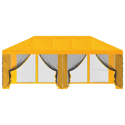Pavillon Dach Mit Seitenwänden Gelb 600,5 X 300,5 Cm Polyester
