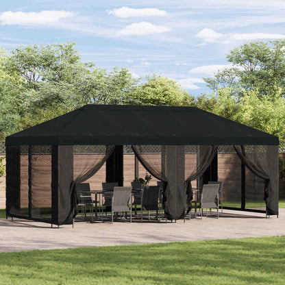 Pavillon Dach Mit Seitenwänden Schwarz 600,5 X 300,5 Cm