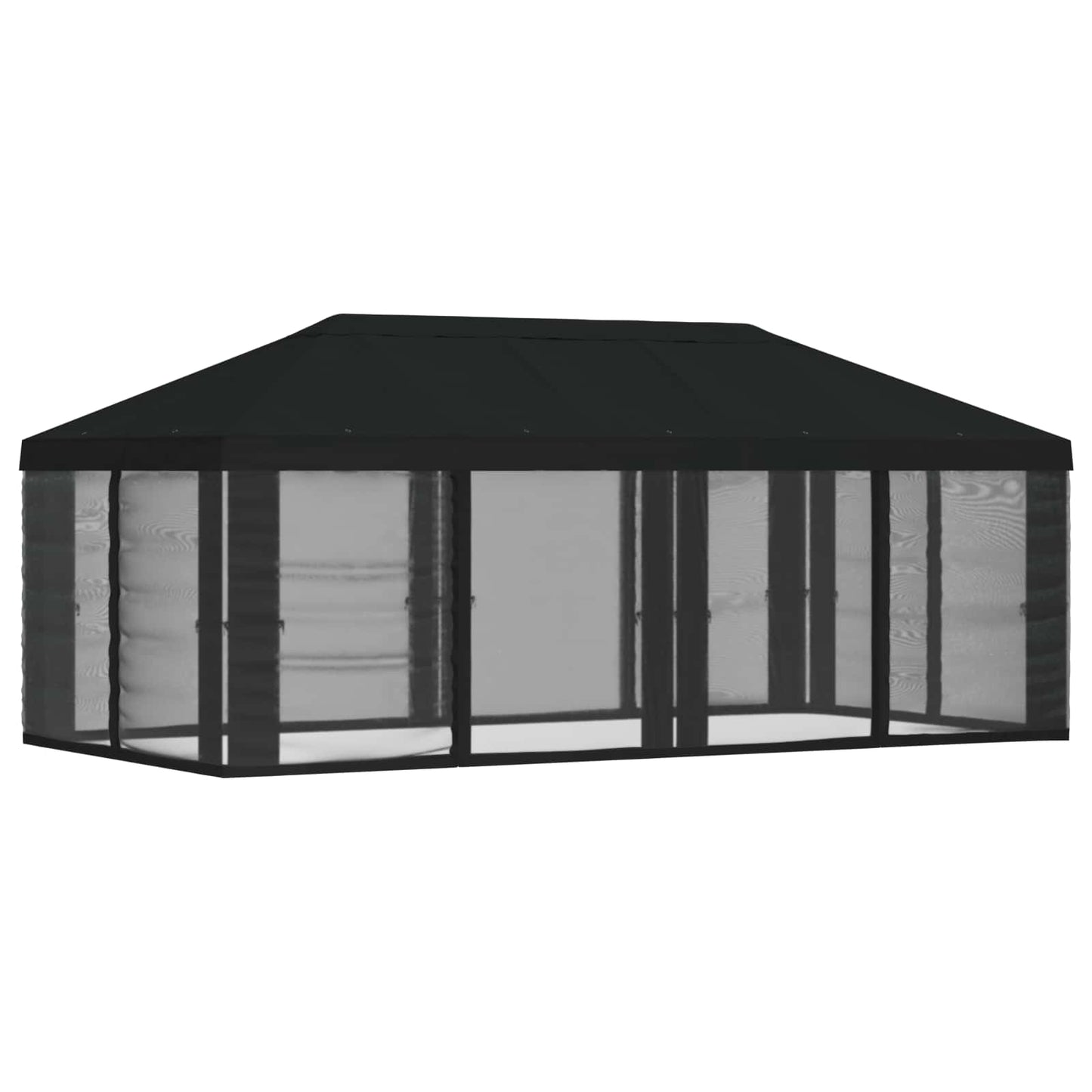 Pavillon Dach Mit Seitenwänden Schwarz 600,5 X 300,5 Cm
