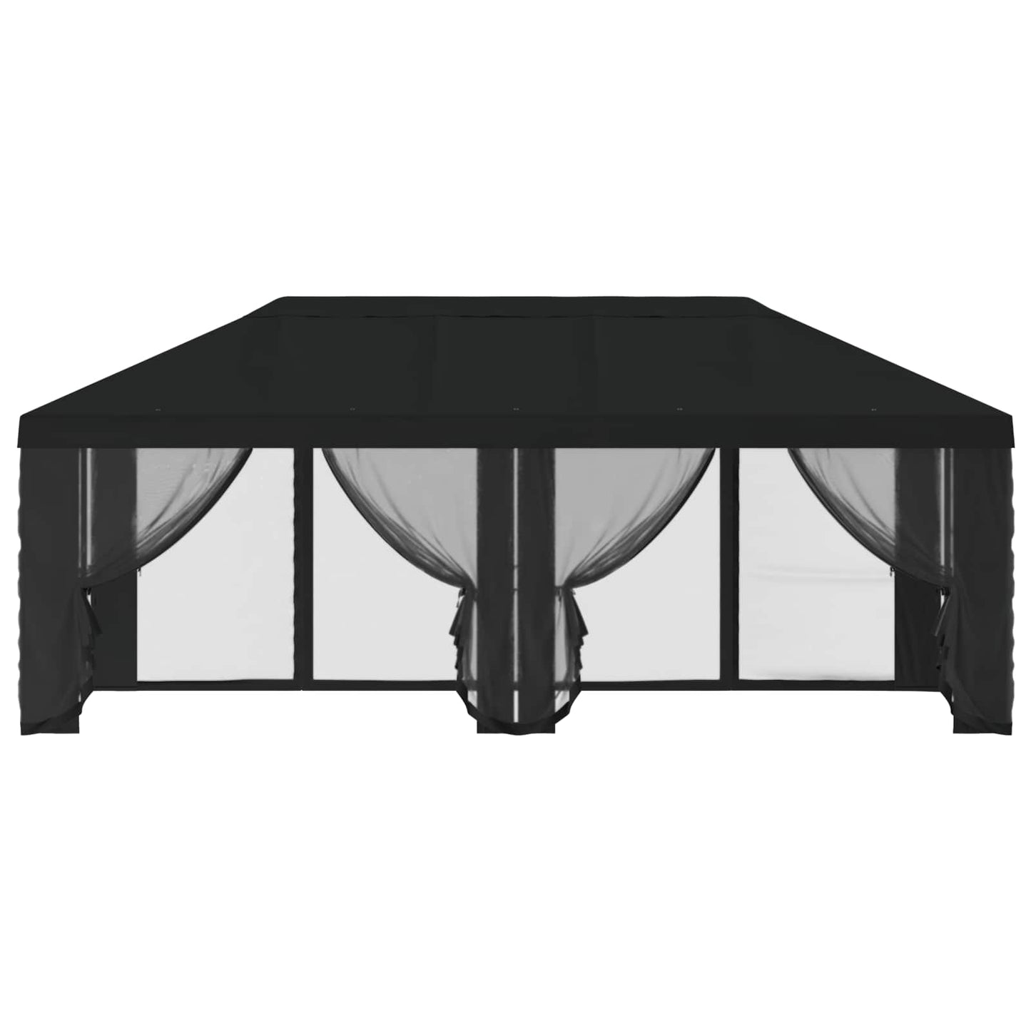 Pavillon Dach Mit Seitenwänden Schwarz 600,5 X 300,5 Cm