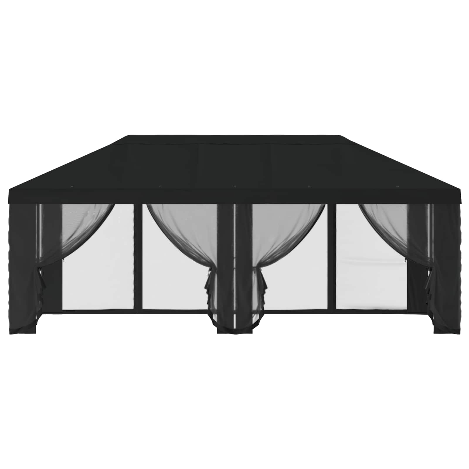 Pavillon Dach Mit Seitenwänden Schwarz 600,5 X 300,5 Cm