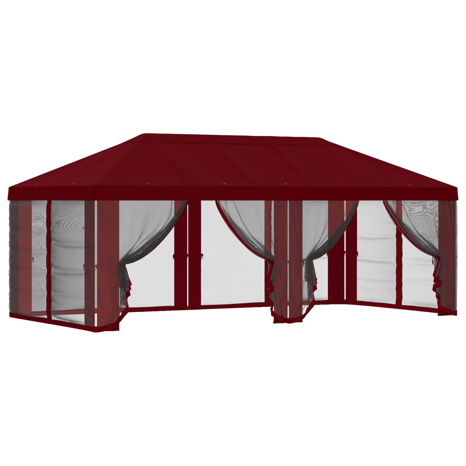 Pavillon Dach Mit Seitenwänden Bordeauxrot 600,5 X 300,5 Cm