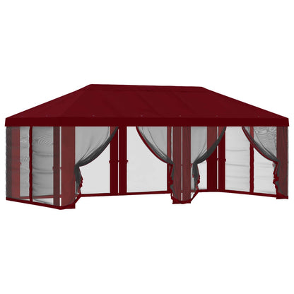Pavillon Dach Mit Seitenwänden Bordeauxrot 600,5 X 300,5 Cm