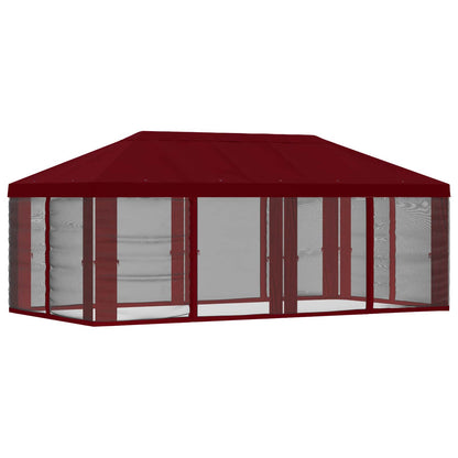 Pavillon Dach Mit Seitenwänden Bordeauxrot 600,5 X 300,5 Cm
